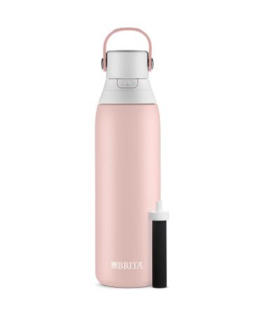 Brita Insulated Filtered Water Bottle with Straw, Reusable, Stainless Steel Metal, Rose, 20 Ounce 20 oz Rose