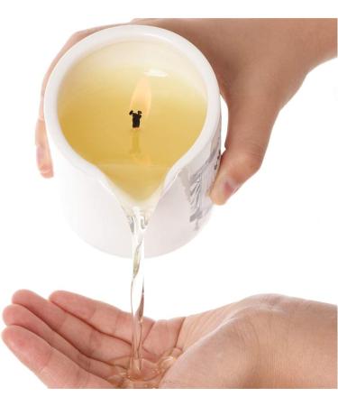 Melony Massage Oil Candle - 8.1 oz Natural Soybeans, Amber Vanilla Scent - Moisturizing Body Oil - Buy Online on GoSupps.com