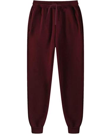 Men's Winter Fleece Tracksuit Set - LowProfile Hoodie Sweatshirt & Sweatpants in Wine, Size Large - Buy Online on GoSupps.com