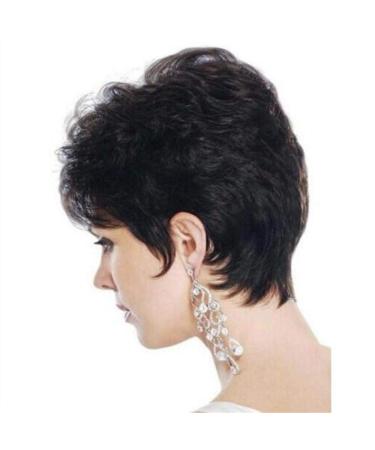 Buy European & American Fashion Ladies Short Curly Brown Micro Roll Full Wig - Natural Dark Brown Hair - Buy Online on GoSupps.com