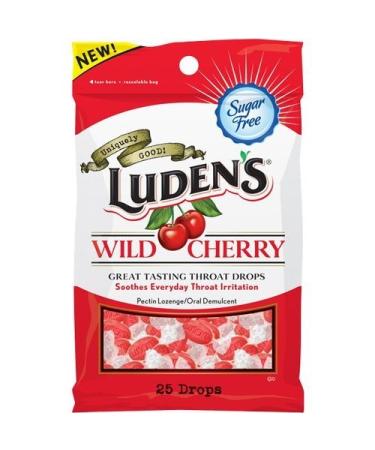 LUDEN Cough Drop SF Wild Cherry 25EA