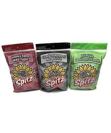 Spitz Sunflower Seeds 3 Pack (3 x 210g): Smokey BBQ Cracked Pepper & Dill Pickle Flavours