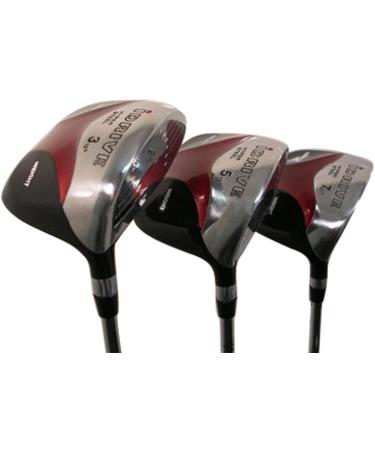 Senior Men's iDrive Red Square Anti-Slice Draw Fairway Wood Set - 3, 5, 7 - Right Handed Senior Flex - Black Pro Velvet Grips - Buy Online on GoSupps.com