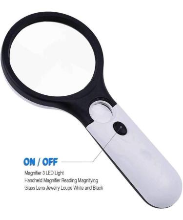 20 Times HD Handheld Magnifier with LED Lights Old Man Reading Optical Glass (Color : A) Made in China - Buy Online on GoSupps.com