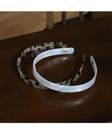 Plastic Tortoise Headband Plain Basic Head Band Non Slip Hair Hoop Hard Teeth Headbands Strong Hold Headbands Dark Leopard - Buy Online on GoSupps.com