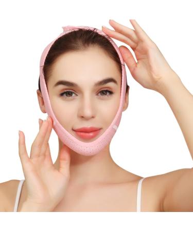 CURELIX Double Chin Reducer | Reusable V Line Lifting Belt & Face Lift Mask for Women (Pink) - Shop Now - Buy Online on GoSupps.com
