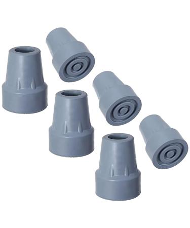 ecaqlin 3/4Inch Heavy Duty Non-Slip Rubber Cane Tips Replacement Cane Foot Caps Crutch Pads 6 PCS