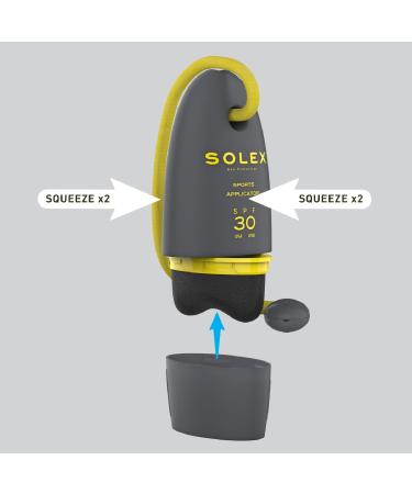 Solex Sports Sun Cream SPF 30 for Outdoor Sports Golf Tennis Cricket - Easy Application Body and Face Sunscreen - Suncream Factor 30 with Shea Butter - Sunblock with Applicator Mirror & Carabiner - Buy Online on GoSupps.com