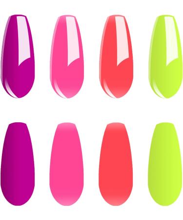 Vishine Neon Gel Nail Polish Set Nails Gel Neon Fushia Hot Pink Orange Yellow Gel Polish 4 Colors Soak Off LED Gel Nail Kit Halloween Nails Nail Art Manicure Gifts for Women C029 Set C029 - Buy Online on GoSupps.com