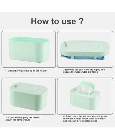 Mbnvtxh USB Baby Wipe Warmer 3 Mode 40-60 C Adjustable Baby Wipe Warmer Dispenser Portable Smart Wet Wipes Warmer Large Capacity Baby Wipe Heater for Kids Car Home Travel Baby Nursery(Green) - Buy Online on GoSupps.com