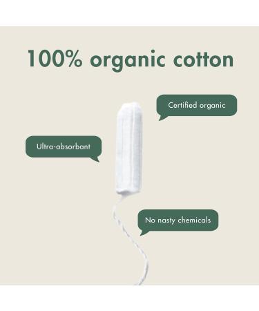 Eco by Naty Super Tampons - 18 Plant-Based Vegan Organic Cotton Tampons - Buy Online on GoSupps.com