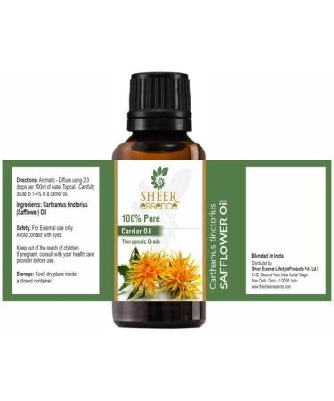  Sheer Essence Safflower Oil - (Carthamus Tinctorius) - 100% Pure Natural Undiluted Carrier Oil Therapeutic Grade 0.16 Fl.OZ - Buy Online on GoSupps.com