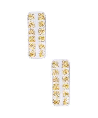 Abaodam 2 Boxes Nail Tools Manicure Tools Rose Gold Decorations Nail Decorations for Nail Art Nail Art Decoration Diy Nail Accessories Nail Art Ornaments Hollow Out 3d Nail Supplies