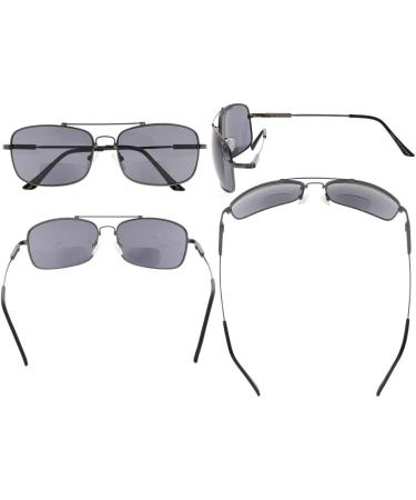Eyekeper Bifocal Sunglasses - Flexible Bridge Titanium Gunmetal Frame +1.50 Gray Lens for Reading - Lightweight and Stylish International Shipping Available - Buy Online on GoSupps.com