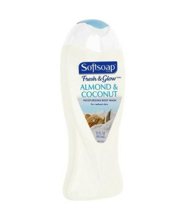 Softsoap Fresh & Glow Almond & Coconut Body Wash 15 oz Hydrating Shower Cream