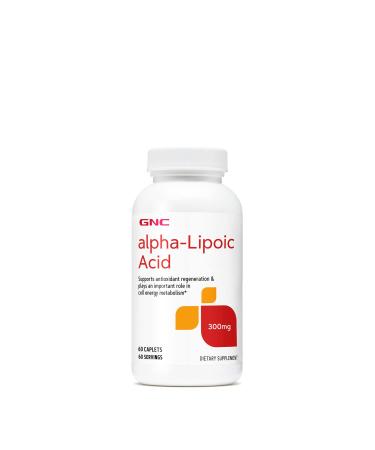 GNC Alpha-Lipoic Acid 300mg | Supports Antioxidant Regeneration and Plays an Important Role in Cell Energy Metabolism | 60 Count 60 Servings (Pack of 1)