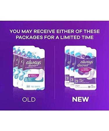 Always Discreet Incontinence Light Pads 3 Drops - 30 Pads (Pack of 2) - Buy Online on GoSupps.com