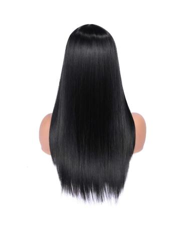 Quantum Love Long Natural Straight Wig | Middle Part | Realistic Synthetic | Black Color | Heat Resistant | Women's Daily & Party Wear - Buy Online on GoSupps.com