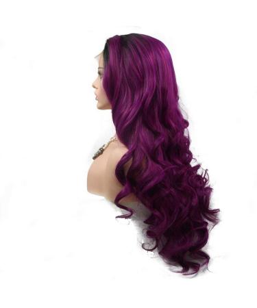 XINGYU Dark Purple Wig for Ladies | Curly Ombre Lace Front Synthetic Drag Queen Party Wig - Buy Online on GoSupps.com