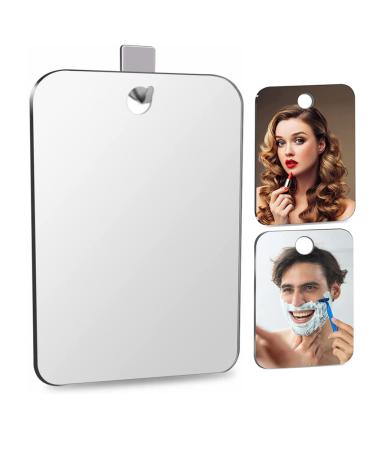 Fogless Shower Mirror  Anti-Fog Shaving Mirror  Portable Makeup Shave Mirror  Unbreakable Frameless Shower Wall Hanging Mirror - Ideal for Travel  Camping  Gym.1 Adhesive Hook Included.
