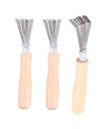 LALAFINA Lot De 3 Outils De Nettoyage Pour Peignes Et Brosses Cheveux Petites Griffes L g res Nettoyeur Portable Et Pratique Pour Usage Domestique Et Voyages 11.5X2.5X1.5CM Kaki