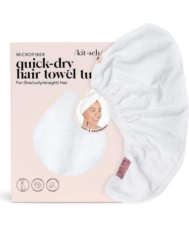 Kitsch Quick Drying Microfiber Hair Towel - Pink & White | 1 EA - Buy Online on GoSupps.com