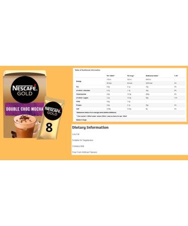 Temas Instant Coffee Mocha Bundle Contains 48 x Nescafe Gold Double Choc Mocha 48 x Coffee Stirrers & Reusable Coffee Cup. Compatible With lovers of Nescafe Gold|Coffee Sachets Individually Wrapped - Buy Online on GoSupps.com