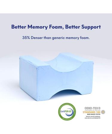 Orthopedic Knee Pillow for Side Sleepers - Pain Relief & Support - Memory Foam Contour Wedge - Large Size - Buy Online on GoSupps.com