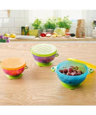 Xrten Set of 3 Baby Suction Cup Bowls with Lid | Non-Slip Bowls for Babies & Toddlers | Perfect for International Shipping - Buy Online on GoSupps.com
