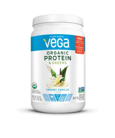 Vega Organic Protein and Greens Powder, Vanilla, 26 Servings, 2.2 Pounds, Packaging May Vary