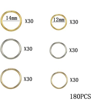 Metal braid rings braid rings hair accessories braid ring set 3 colours and 2 sizes for weaving decorative hair 180 pieces Tokaneit - Buy Online on GoSupps.com