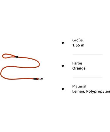 Basic 10mm Rope Leash with Hand Loop - 27 Colors & 7 Lengths - 1.55m Orange | International Shipping - Buy Online on GoSupps.com