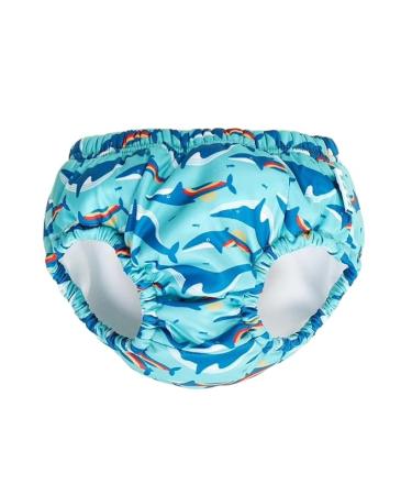 TotsBots- Reusable Swim Pants for Babies and Toddlers - Easy to Use - Swimming Pool Safe - Breathable and Stretchy Fabric - UK Made (Rainbow Whale 0-6 Months) 0-6 months Rainbow Whale