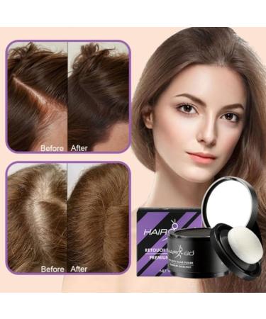  HAIR GO Root Powder Concealer Hair Thickening Powder for Women Men Waterproof Makeup Hiding Roots Natural Powder (4g) (White) - Buy Online on GoSupps.com