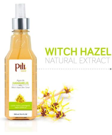 PILI Witch Hazel Facial Toner - Control Oil & Shine Natural Astringent for Acne-Prone Skin 8.4 oz - Buy Online on GoSupps.com
