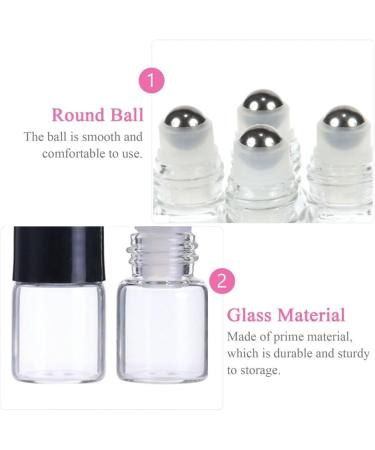 12 Pack Ksiuw Mini Clear Glass Roll-On Bottles | Refillable Essential Oil & Perfume Containers | 1ml/2ml Black Cap | Ideal for Cosmetics & Samples - Buy Online on GoSupps.com