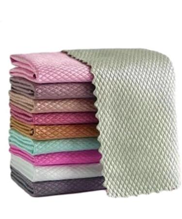 Highly Effective Glass Cleaning Towel Cleaning Cloth Absorbent Kitchen Towel 25x25cm Glass and Dish Cloths (Color : Green Size : 5Pcs) 5Pcs Green - Buy Online on GoSupps.com