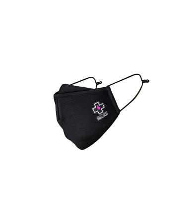 Muc-Off 20268 Black Reusable Face Mask Small - Adjustable Face Covering With Mid-Layer Filter - Washable Up To 20 Times Black S (Pack of 1)