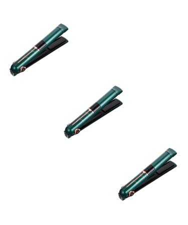 OHPHCALL 3pcs Curling Iron Mini Hair Straightener Travel Curling Wand Hair Curler Abs Green 21X4X3.5CMx3pcs Greenx3pcs
