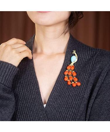 Pin Jewelry Gifts for Women Ladies Fashion Elegant Accessories Red Peacock Shaped Animal Brooch Luxury Wedding Banquet Brooch Accessories Brooches & Pins - Buy Online on GoSupps.com