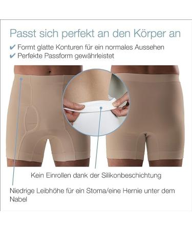 Buy Corsinel Low Men's Boxer Shorts for Stoma & Hernia | Discrete Seamless Comfort & Medium Support | Optimal Fit in Beige - Buy Online on GoSupps.com