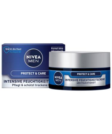 NIVEA MEN NIVEA MEN Protect & Care Intensive Moisturizing Cream in a Pack of 3 (3 x 50 ml) Soothing Face Cream for Men Moisturizing Day Cream
