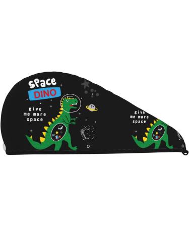 Space Dino Cartoon Microfiber Hair Towel for Women - Soft Super Absorbent Wrap for Long Curly & Thick Hair - Quick Dry Coral Velvet Cap - Buy Online on GoSupps.com