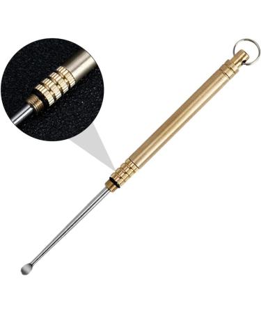 3pcs Titanium Earpick Keychain Spoon Set - Portable Ear Cleaning Tools for Men, Women, and Kids - Golden Earwax Remover Kit - Buy Online on GoSupps.com
