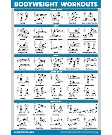 Palace Learning 3-Pack - Resistance Tapes & Bodyweight Exercises Poster Set | 18x24 Laminated Training Tables for Home Workouts - Buy Online on GoSupps.com