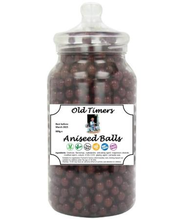 Old Timers Original Aniseed Balls in Reusable Retro Victorian Style Plastic Jar 970 millilitres 800 Grams
