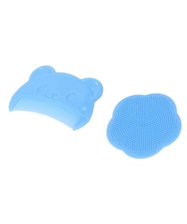 Baby Bath Brush  2Pcs Baby Scalp Brush Set Soft Sensory Silicone Bath Brush Comfortable Newborns Scalp Bath Tool Grooming & Healthcare Kits Grooming (Blue)