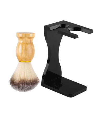 Doitool 5 sets of razor set shaving brush shaving brushes and stands shaving cup hairdressing shaving razor brush shaving razor holder men black suits acrylic brush stand wood soft
