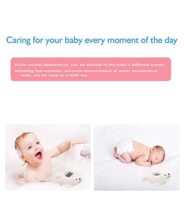 Doli Yearning Baby Bath Thermometer - Seal Shape, White | Room & Water Temperature | Kids Bathroom Safety - Buy Online on GoSupps.com
