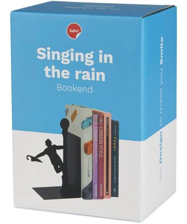Buy Balvi Bookend 'Singing In The Rain' - Black Decorative Metal for Stylish Home & Office Storage | International Shipping Available - Buy Online on GoSupps.com